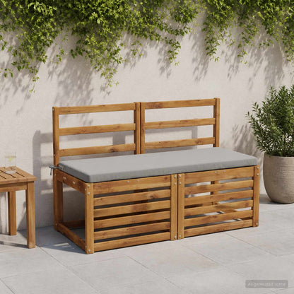 2-Piece Bench Cushions SOEST 2 pcs 100% Polyester Grey