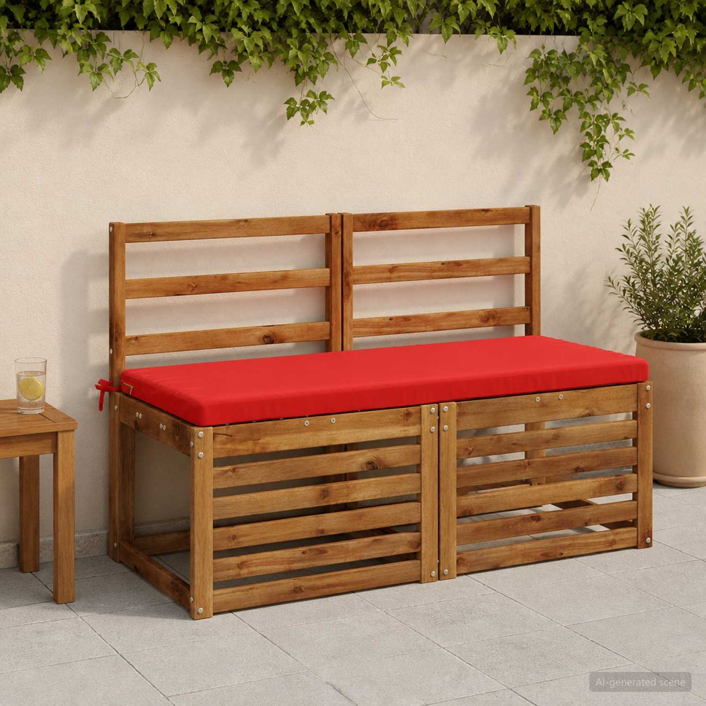 2-Piece Bench Cushions SOEST 2 pcs 100% Polyester Red