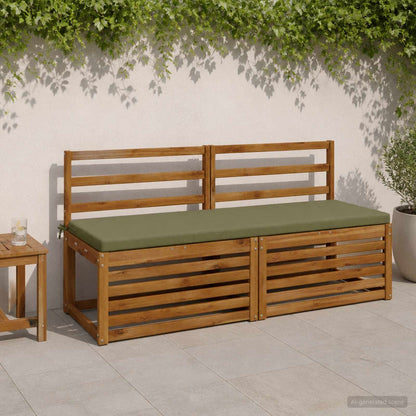 2-Piece Bench Cushions SOEST 2 pcs 100% Polyester Olive Green