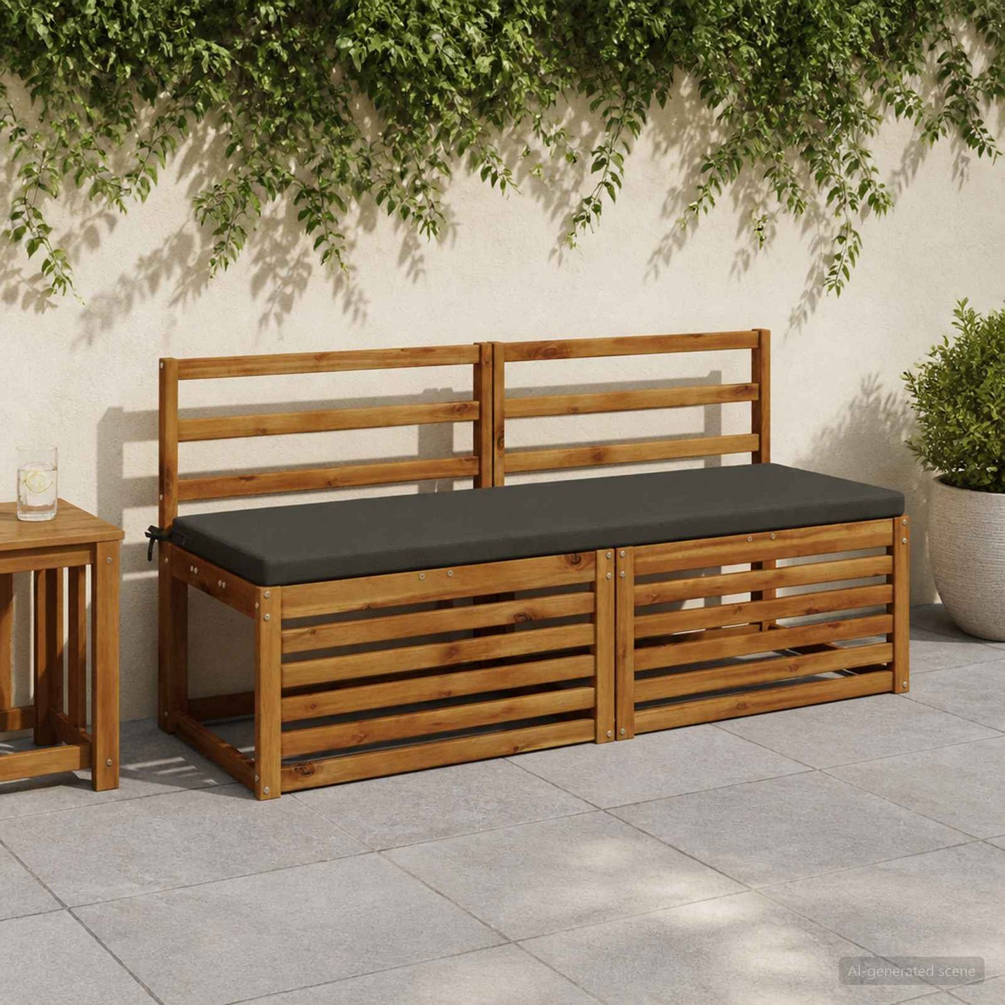 Bench Cushion SOEST 100% Polyester Anthracite 140 x 50 x 5 cm