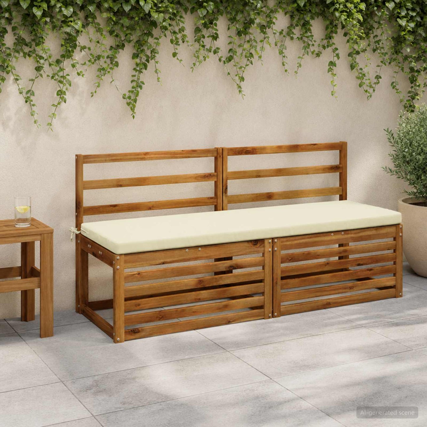Bench Cushion SOEST 100% Polyester Cream 140 x 50 x 5 cm
