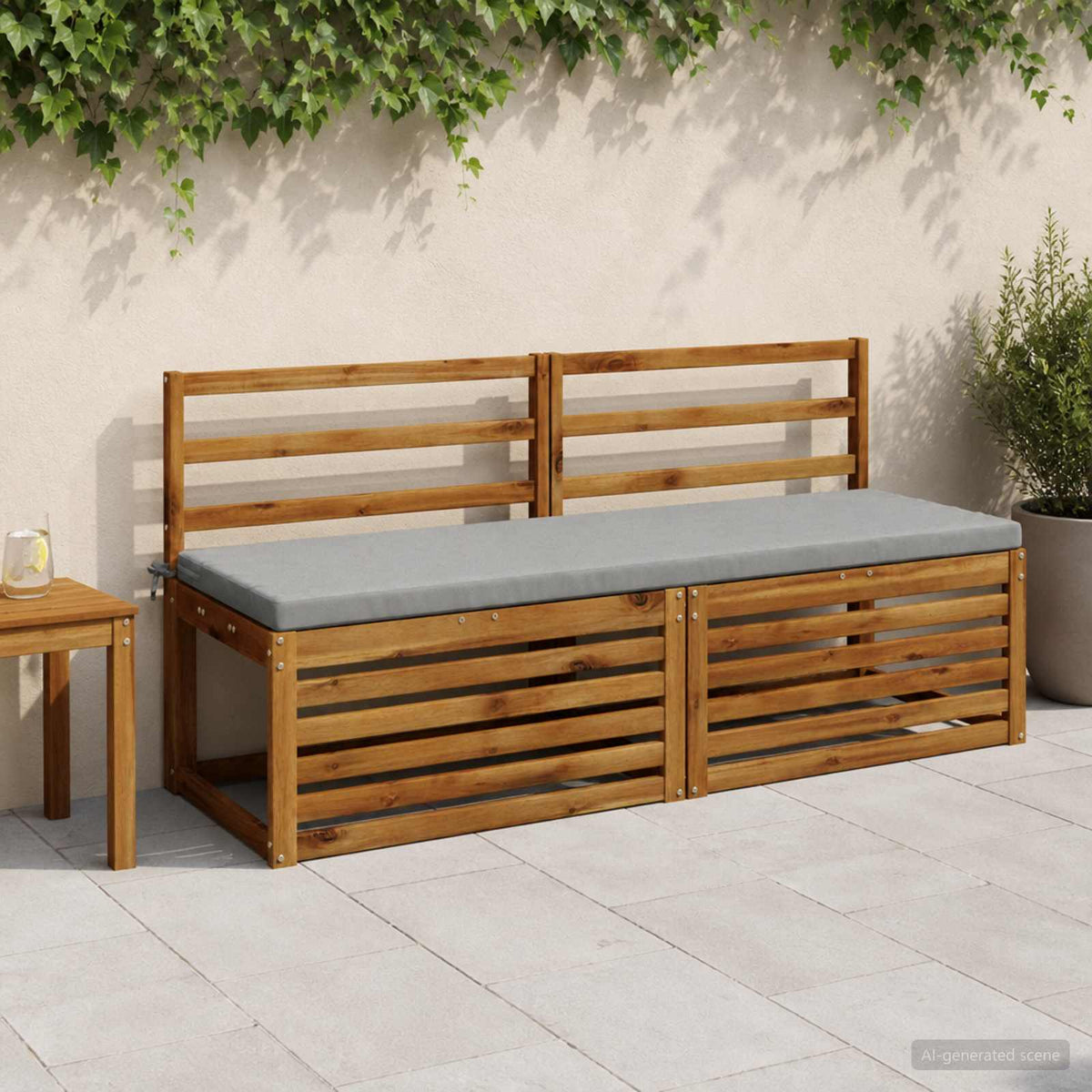 2-Piece Bench Cushions SOEST 2 pcs 100% Polyester Grey
