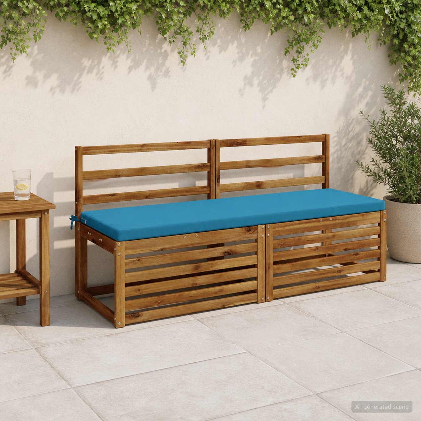 2-Piece Bench Cushions SOEST 2 pcs 100% Polyester Light Blue