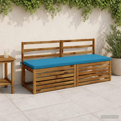 Bench Cushion SOEST 100% Polyester Light Blue 140 x 50 x 5 cm