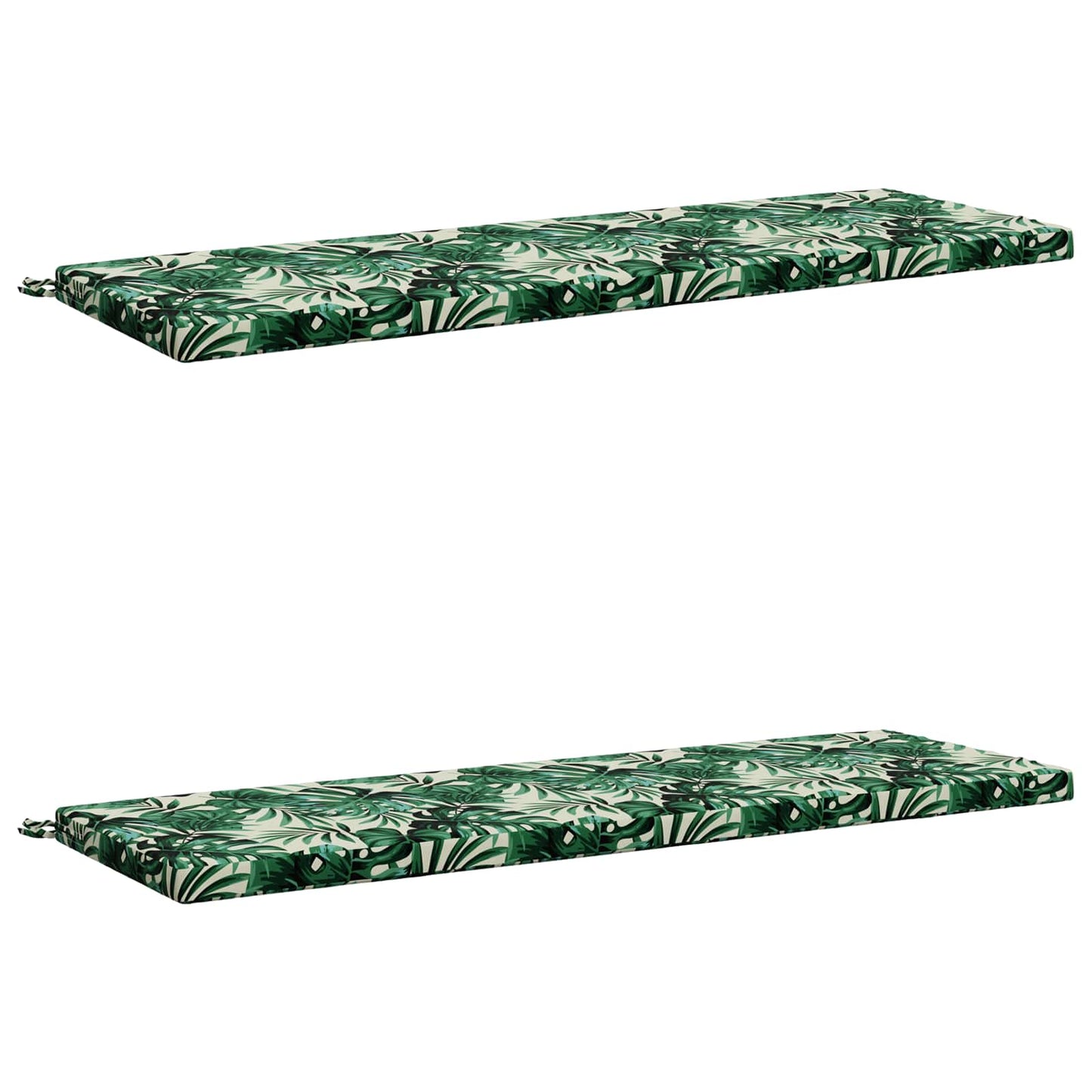 2-Piece Bench Cushions SOEST 2 pcs 100% Polyester Leaf Pattern