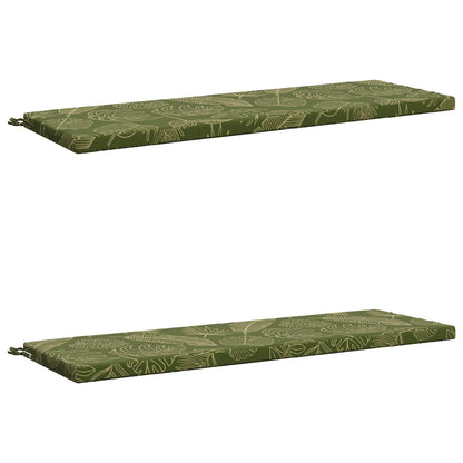 2-Piece Bench Cushions SOEST 2 pcs 100% Polyester Leaf Design