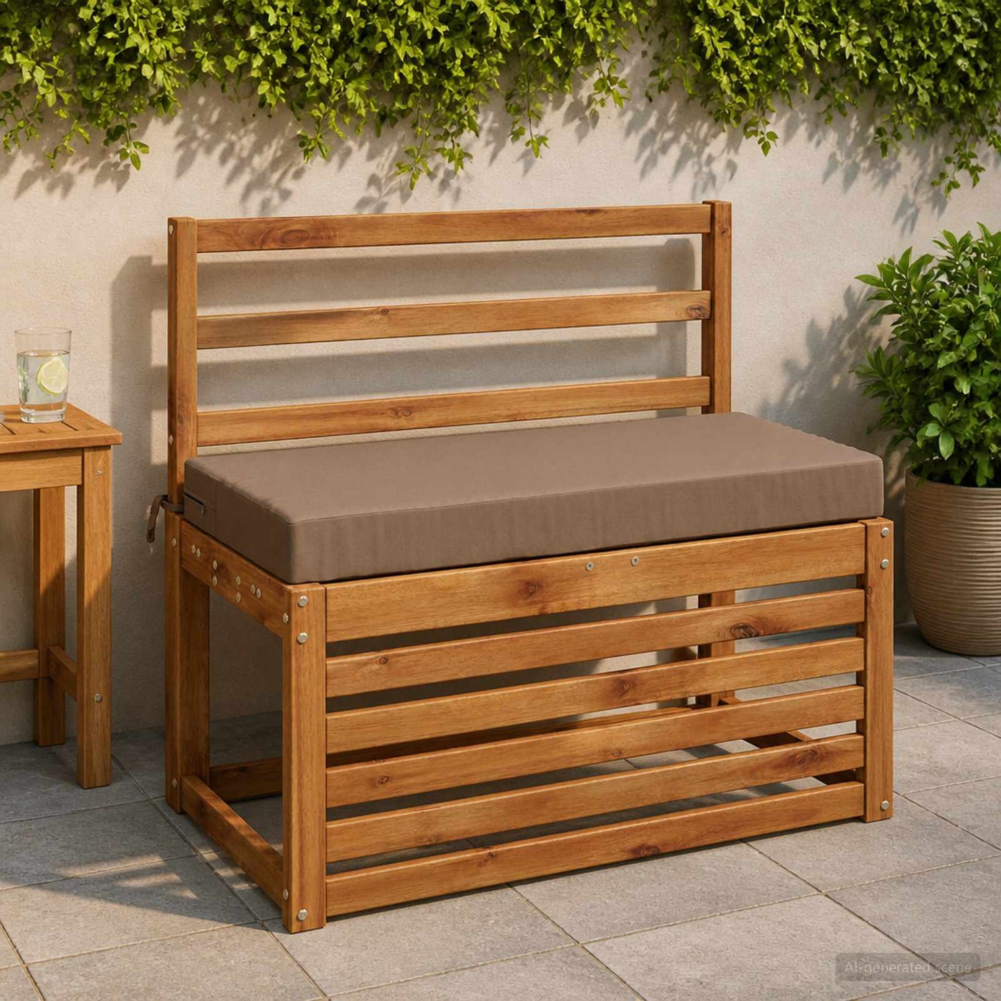 2-Piece Bench Cushions SOEST 2 pcs 100% Polyester Taupe
