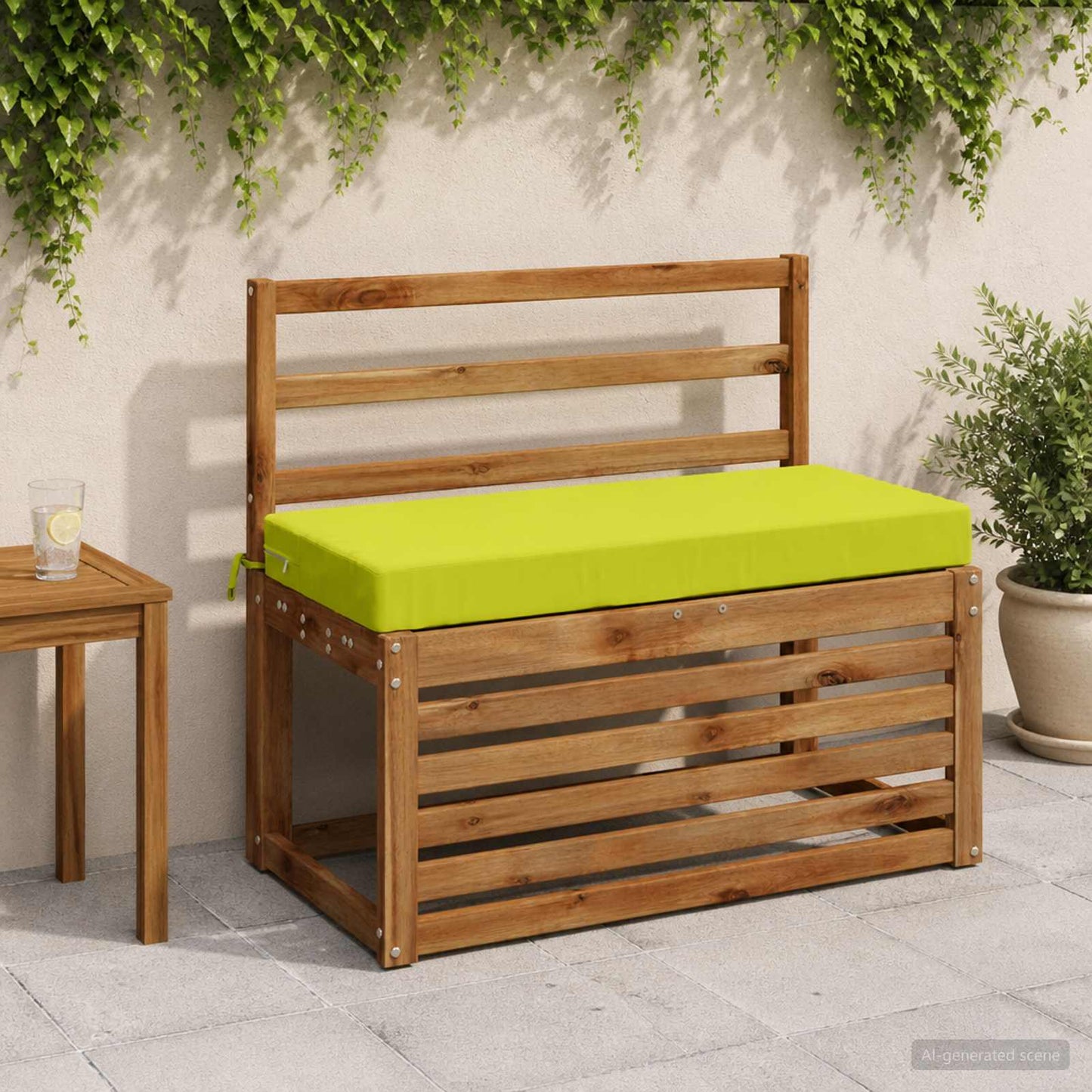 2-Piece Bench Cushions SOEST 2 pcs 100% Polyester Bright Green