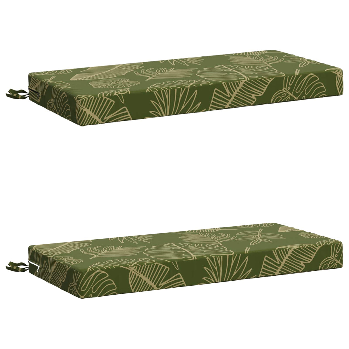 2-Piece Bench Cushions SOEST 2 pcs 100% Polyester Leaf Design