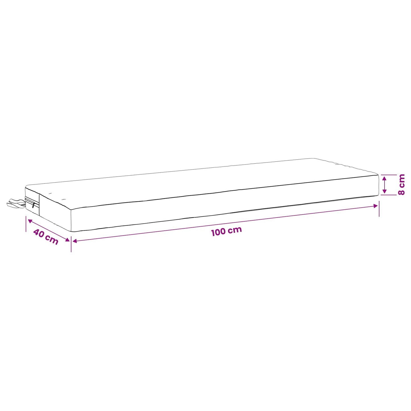 2-Piece Bench Cushions SOEST 2 pcs 100% Polyester Grey
