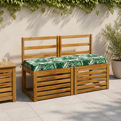 Bench Cushions SOEST 2 pcs 100% Polyester Leaf Pattern