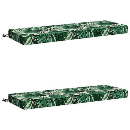 2-Piece Bench Cushions SOEST 2 pcs 100% Polyester Leaf Pattern