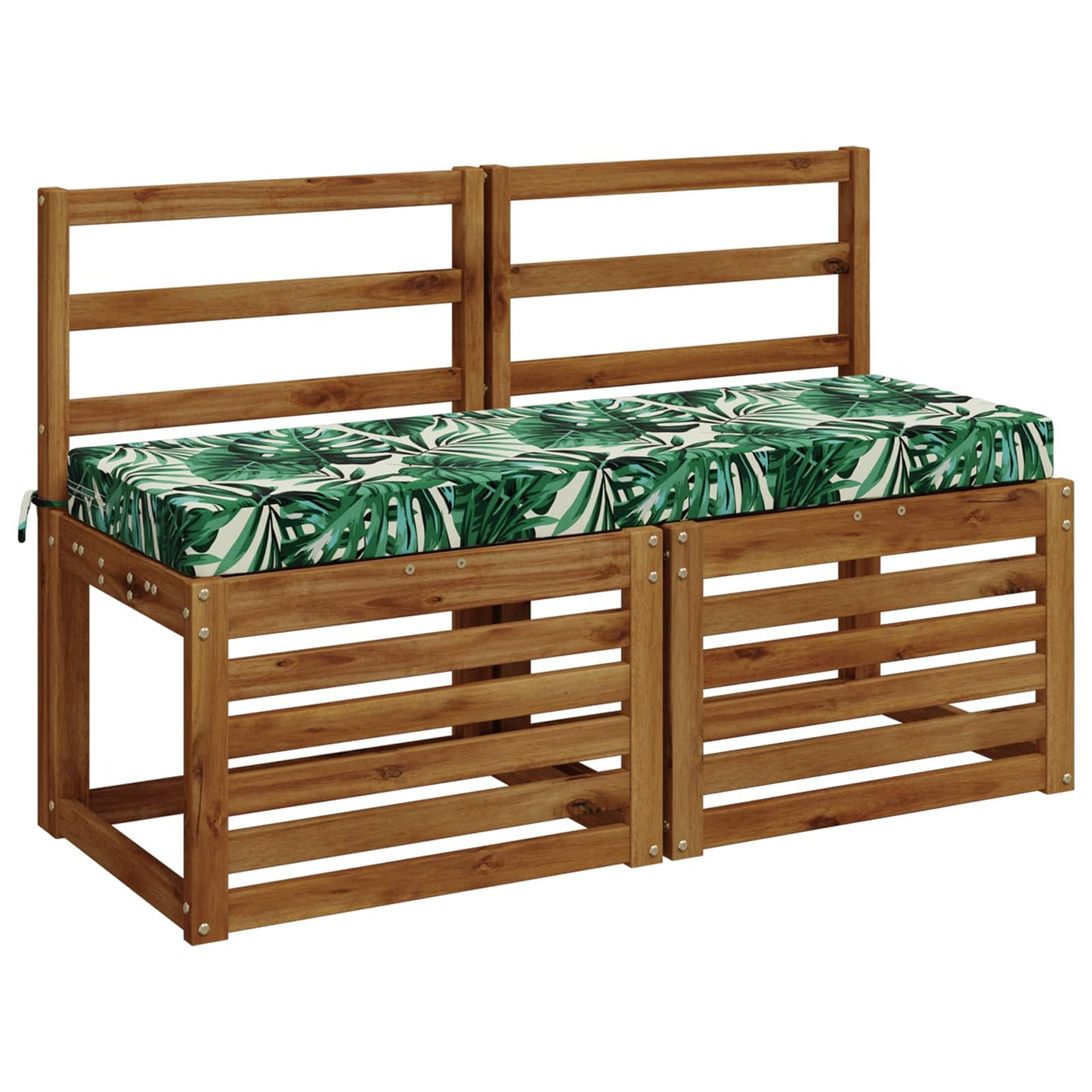 2-Piece Bench Cushions SOEST 2 pcs 100% Polyester Leaf Pattern