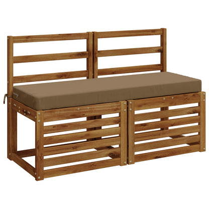 2-Piece Bench Cushions SOEST 2 pcs 100% Polyester Taupe