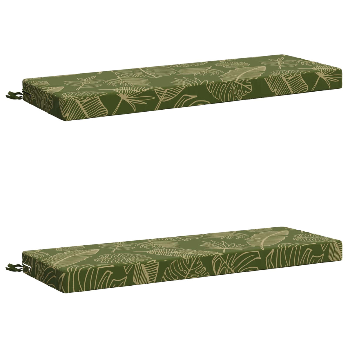 2-Piece Bench Cushions SOEST 2 pcs 100% Polyester Leaf Design