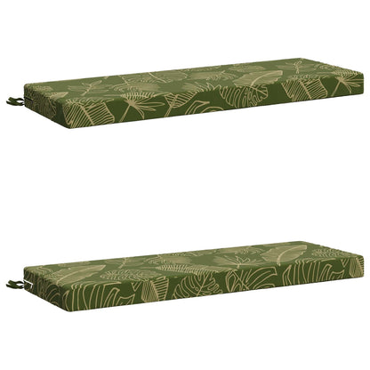 2-Piece Bench Cushions SOEST 2 pcs 100% Polyester Leaf Design
