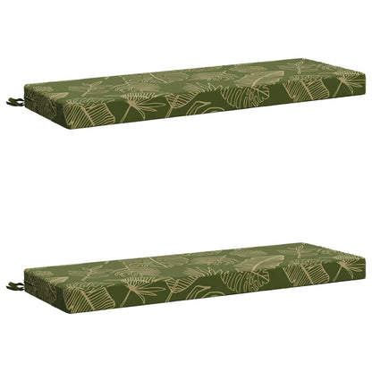 2-Piece Bench Cushions SOEST 2 pcs 100% Polyester Leaf Design