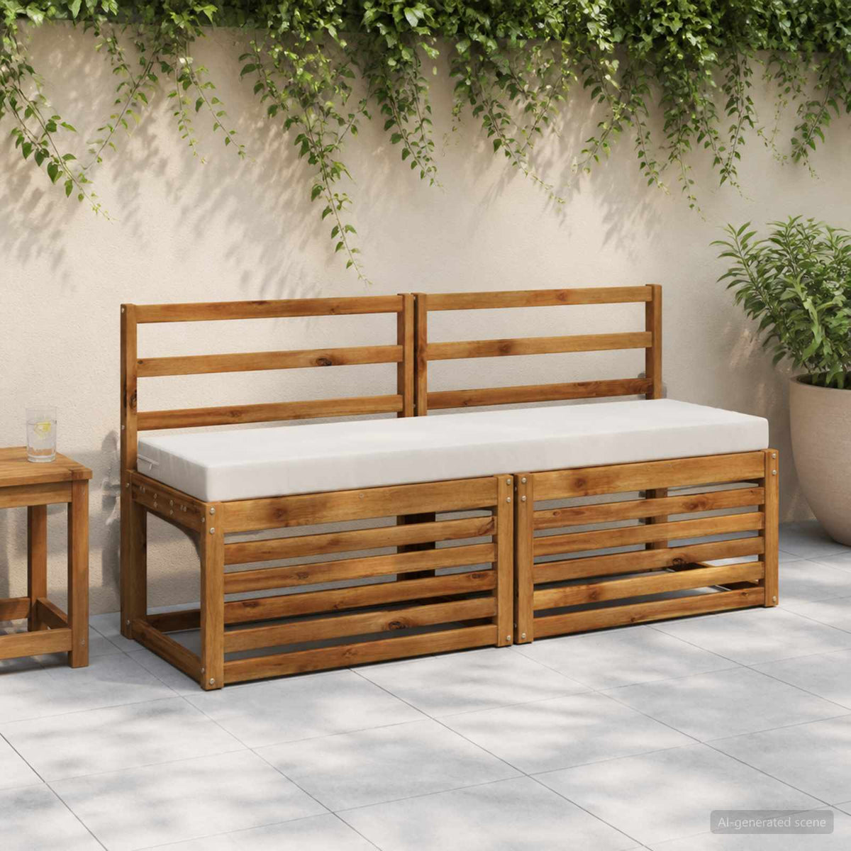 Bench Cushions SOEST 2 pcs 100% Polyester White 140 x 40 x 8 cm