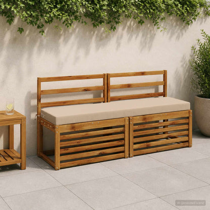 Bench Cushions SOEST 2 pcs 100% Polyester Sand 160 x 40 x 8 cm