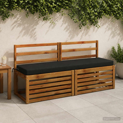 Bench Cushion SOEST 100% Polyester Black 150 x 40 x 8 cm
