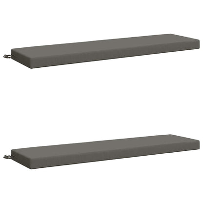 Bench Cushions SOEST 2 pcs 100% Polyester Grey 140 x 40 x 8 cm