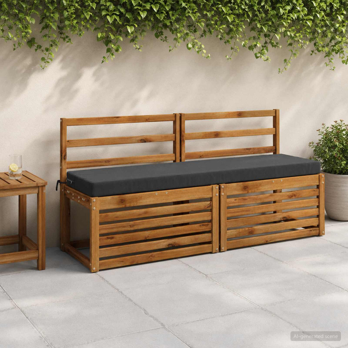 Bench Cushions SOEST 2 pcs 100% Polyester Anthracite