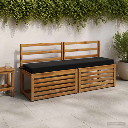 Bench Cushion SOEST 100% Polyester Black 150 x 40 x 8 cm