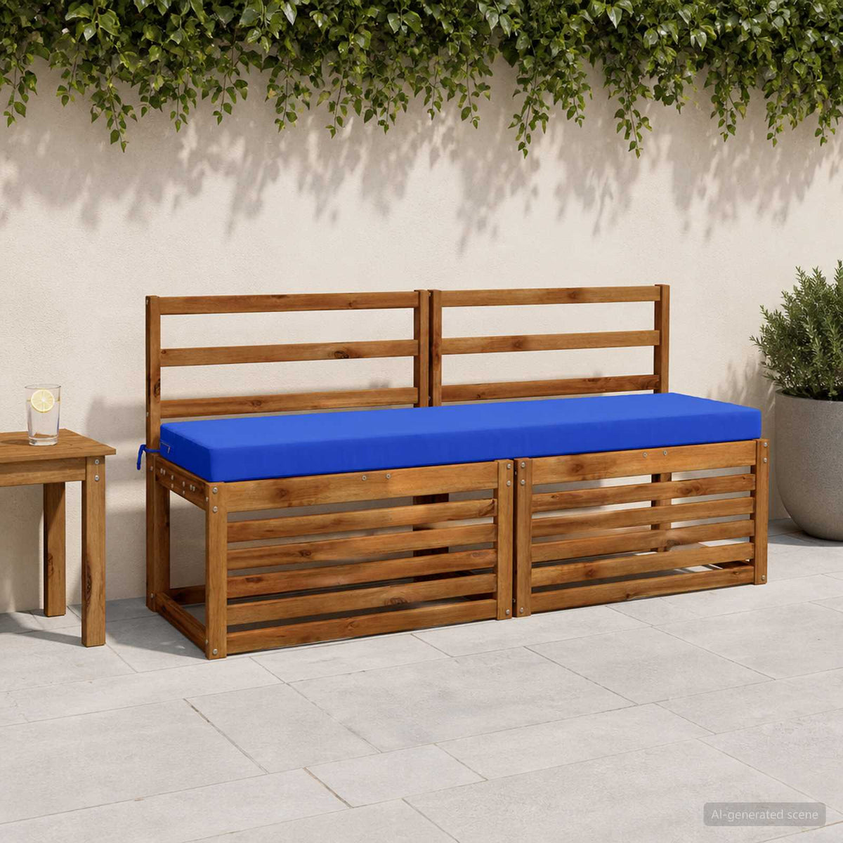 Bench Cushion SOEST 100% Polyester Royal Blue 160 x 40 x 8 cm
