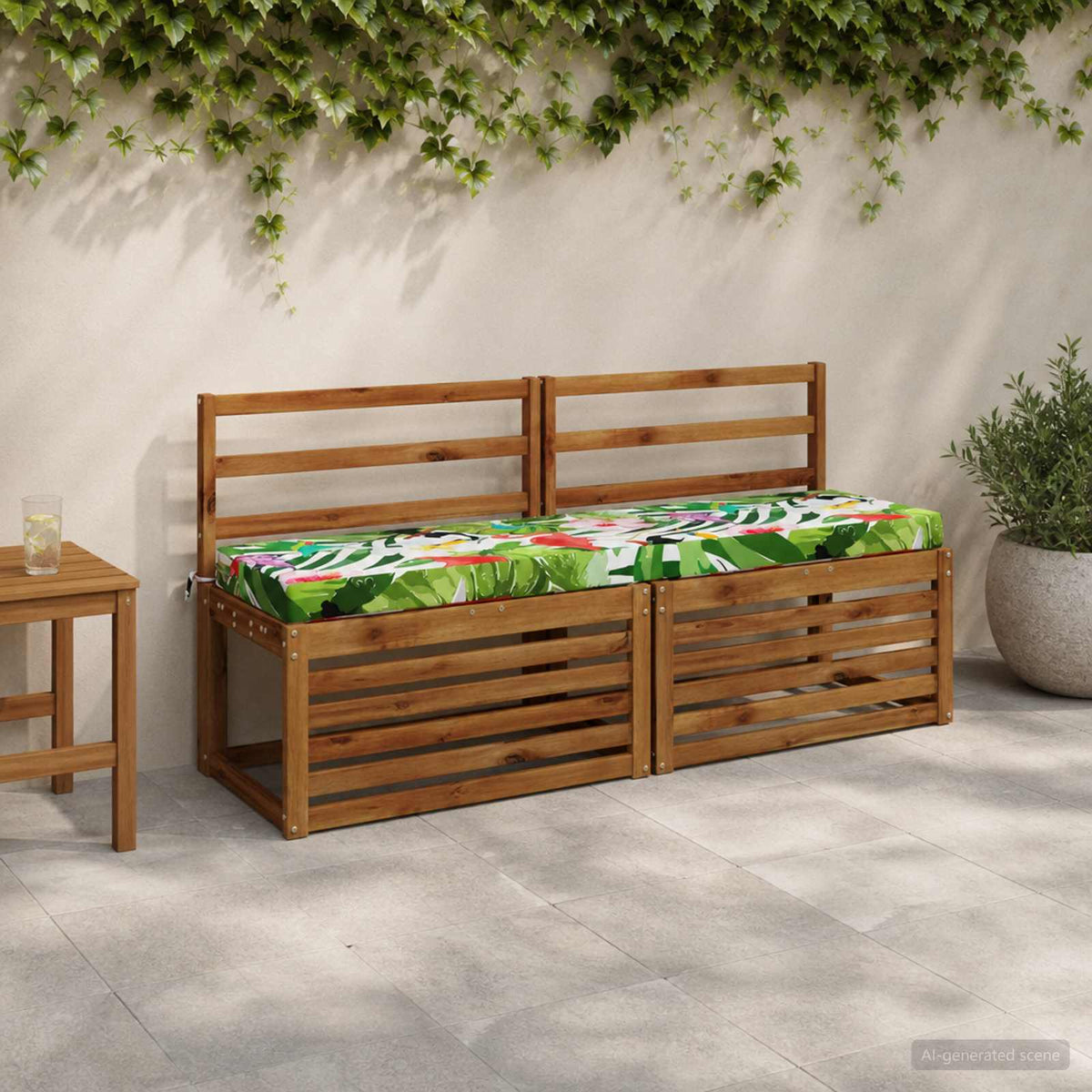 Bench Cushions SOEST 2 pcs 100% Polyester Multicolour