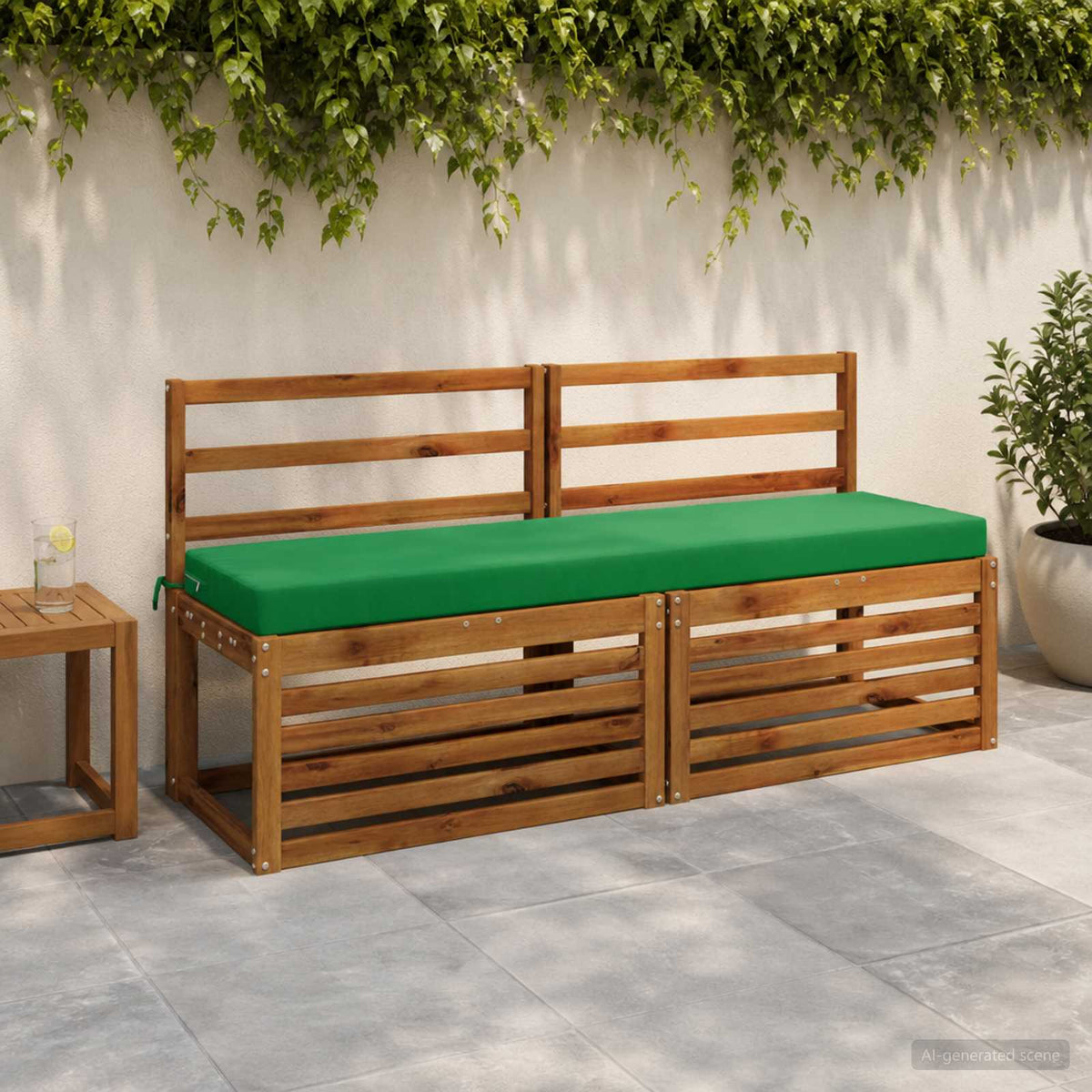 Bench Cushion SOEST 100% Polyester Green 160 x 40 x 8 cm