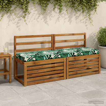Bench Cushions SOEST 2 pcs 100% Polyester Leaf Pattern