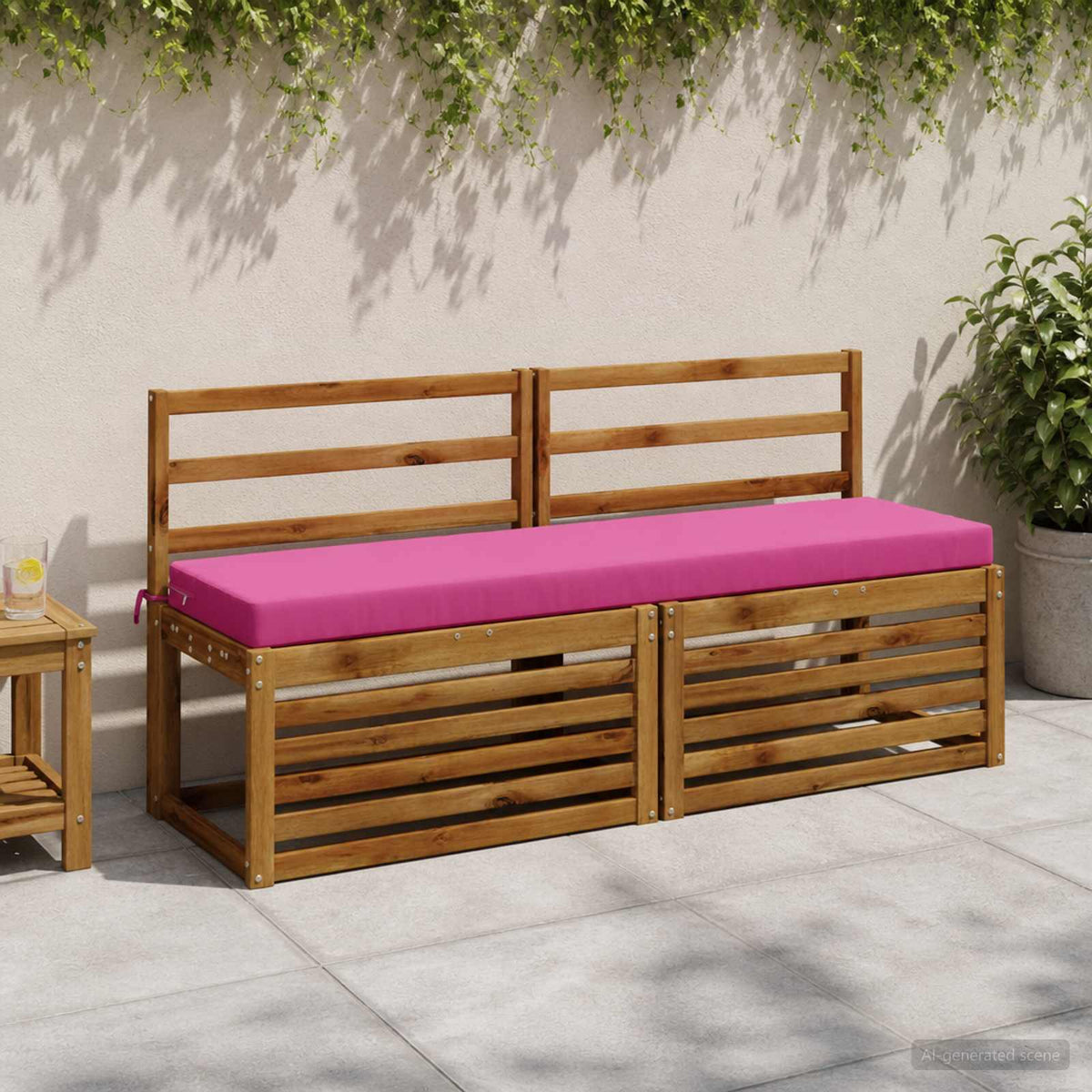 Bench Cushion SOEST 100% Polyester Pink 150 x 40 x 8 cm
