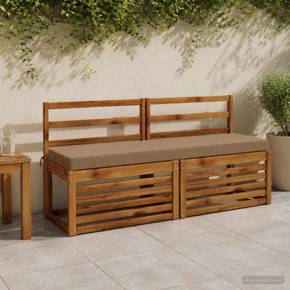 Bench Cushions SOEST 2 pcs 100% Polyester Taupe 160 x 40 x 8 cm