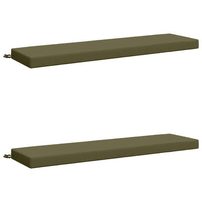 Bench Cushions SOEST 2 pcs 100% Polyester Olive Green
