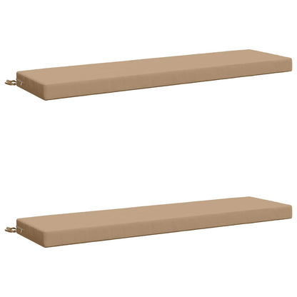 Bench Cushions SOEST 2 pcs 100% Polyester Sand 150 x 40 x 8 cm