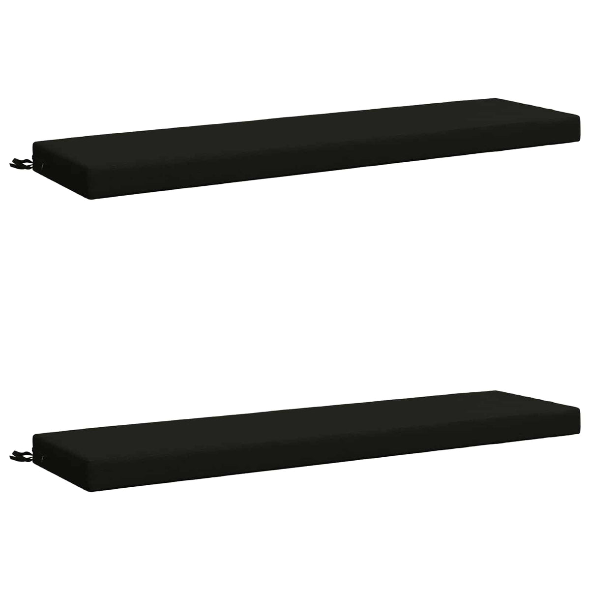 Bench Cushions SOEST 2 pcs 100% Polyester Black 150 x 40 x 8 cm