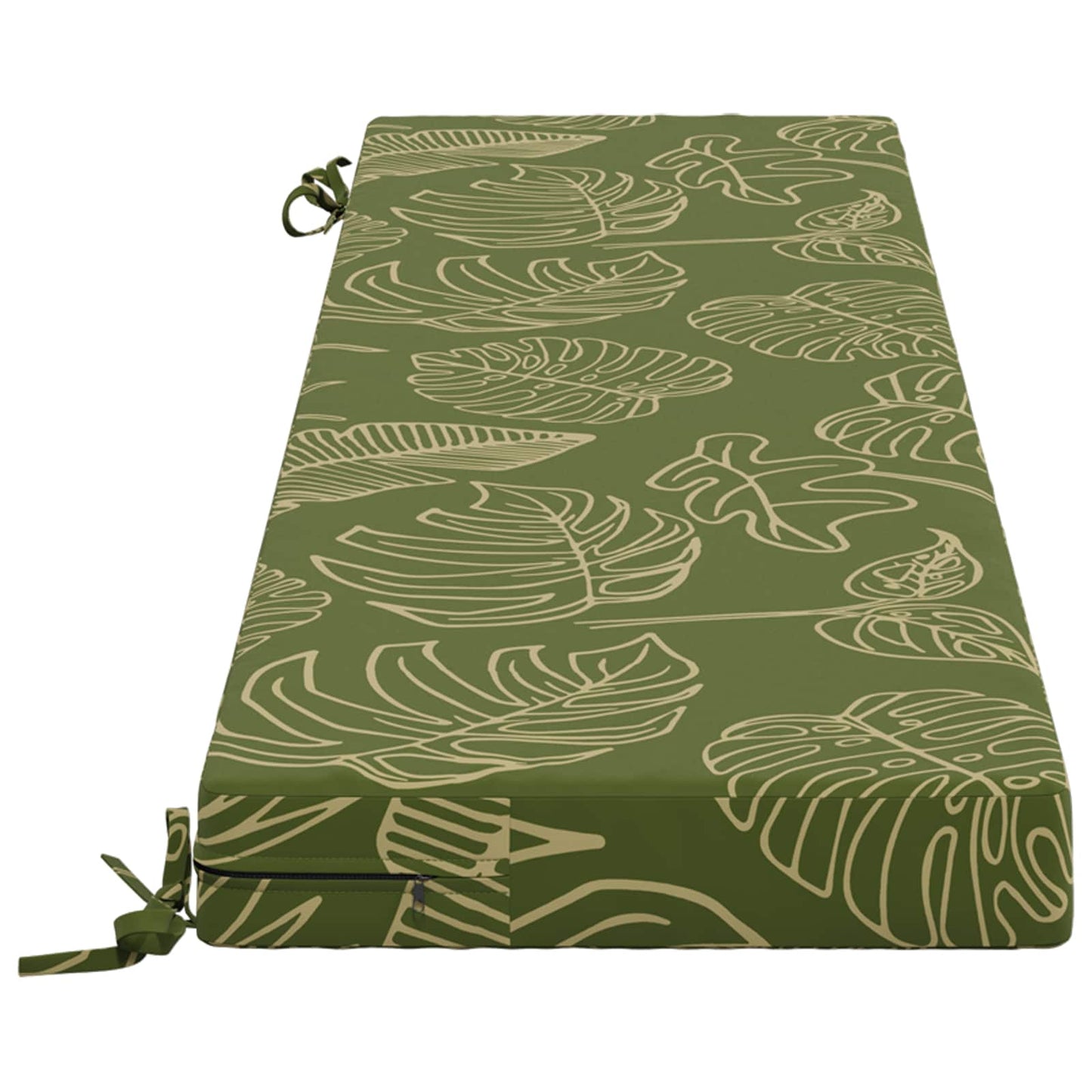 Bench Cushion SOEST 100% Polyester Leaf Design 150 x 40 x 8 cm