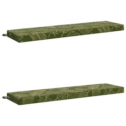 Bench Cushions SOEST 2 pcs 100% Polyester Leaf Design