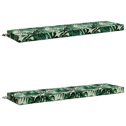 Bench Cushions SOEST 2 pcs 100% Polyester Leaf Pattern