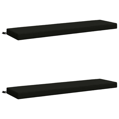 Bench Cushions SOEST 2 pcs 100% Polyester Black 160 x 40 x 8 cm