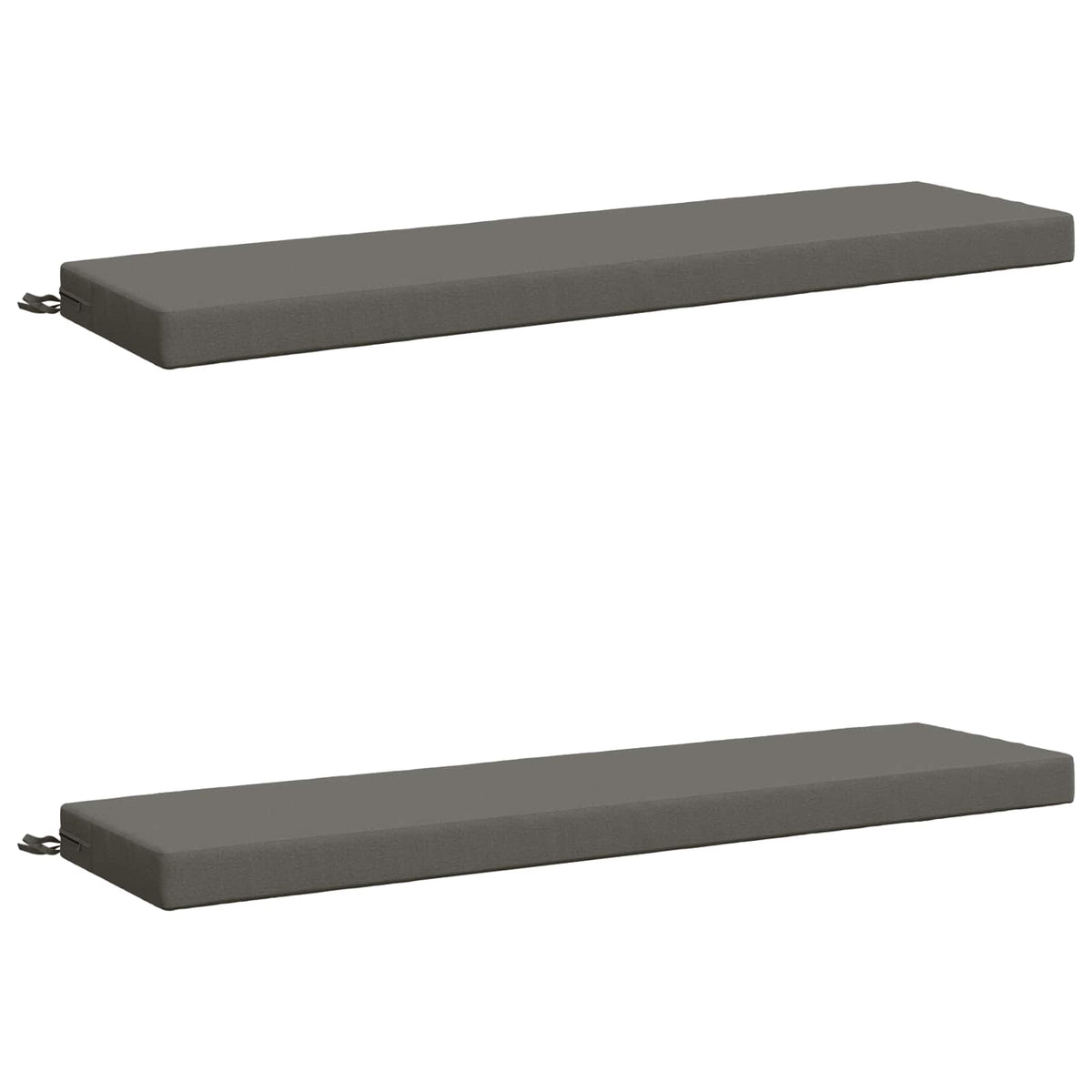 Bench Cushions SOEST 2 pcs 100% Polyester Grey 160 x 40 x 8 cm