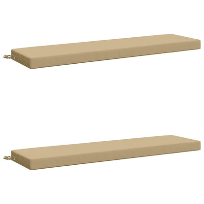 2-Piece Bench Cushions SOEST 2 pcs 100% Polyester Beige