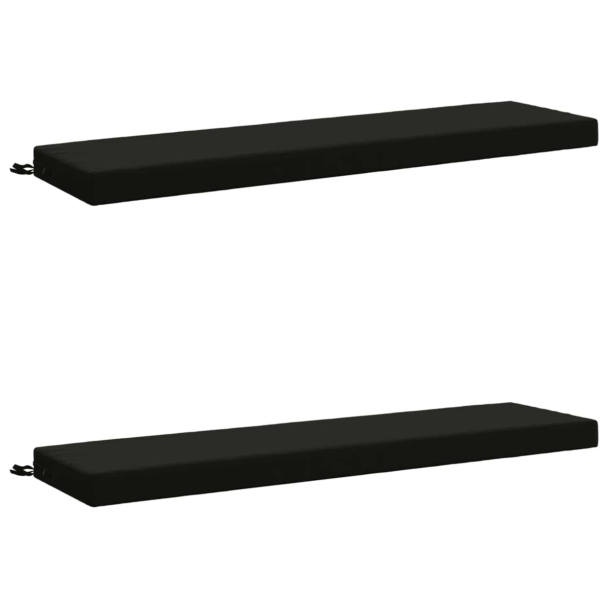 Bench Cushions SOEST 2 pcs 100% Polyester Black 160 x 40 x 8 cm