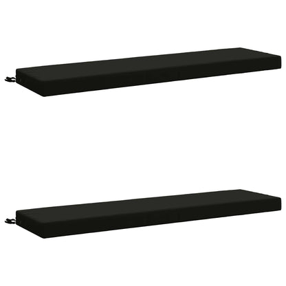 Bench Cushions SOEST 2 pcs 100% Polyester Black 160 x 40 x 8 cm