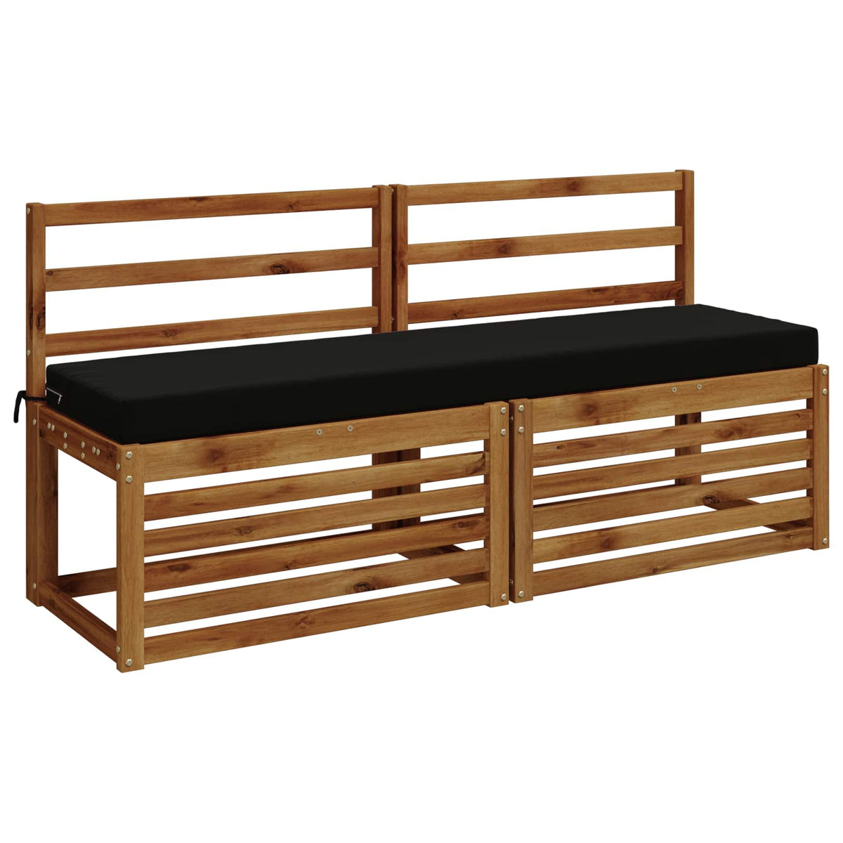 Bench Cushions SOEST 2 pcs 100% Polyester Black 160 x 40 x 8 cm