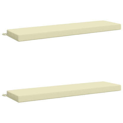 Bench Cushions SOEST 2 pcs 100% Polyester Cream 160 x 40 x 8 cm