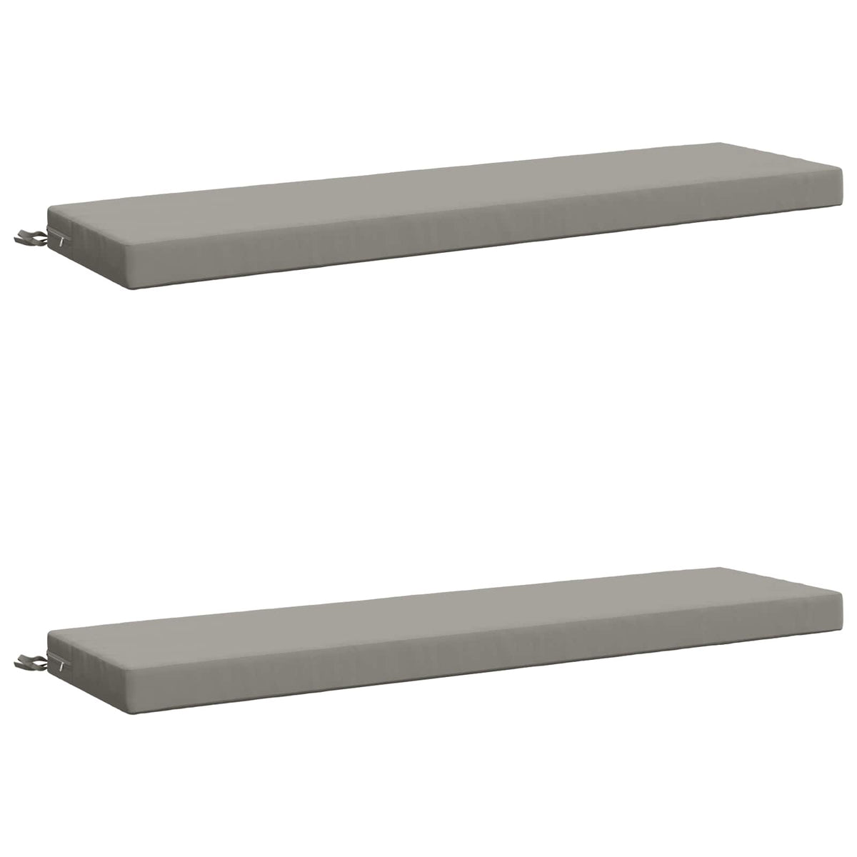 Bench Cushions SOEST 2 pcs 100% Polyester Grey 160 x 40 x 8 cm