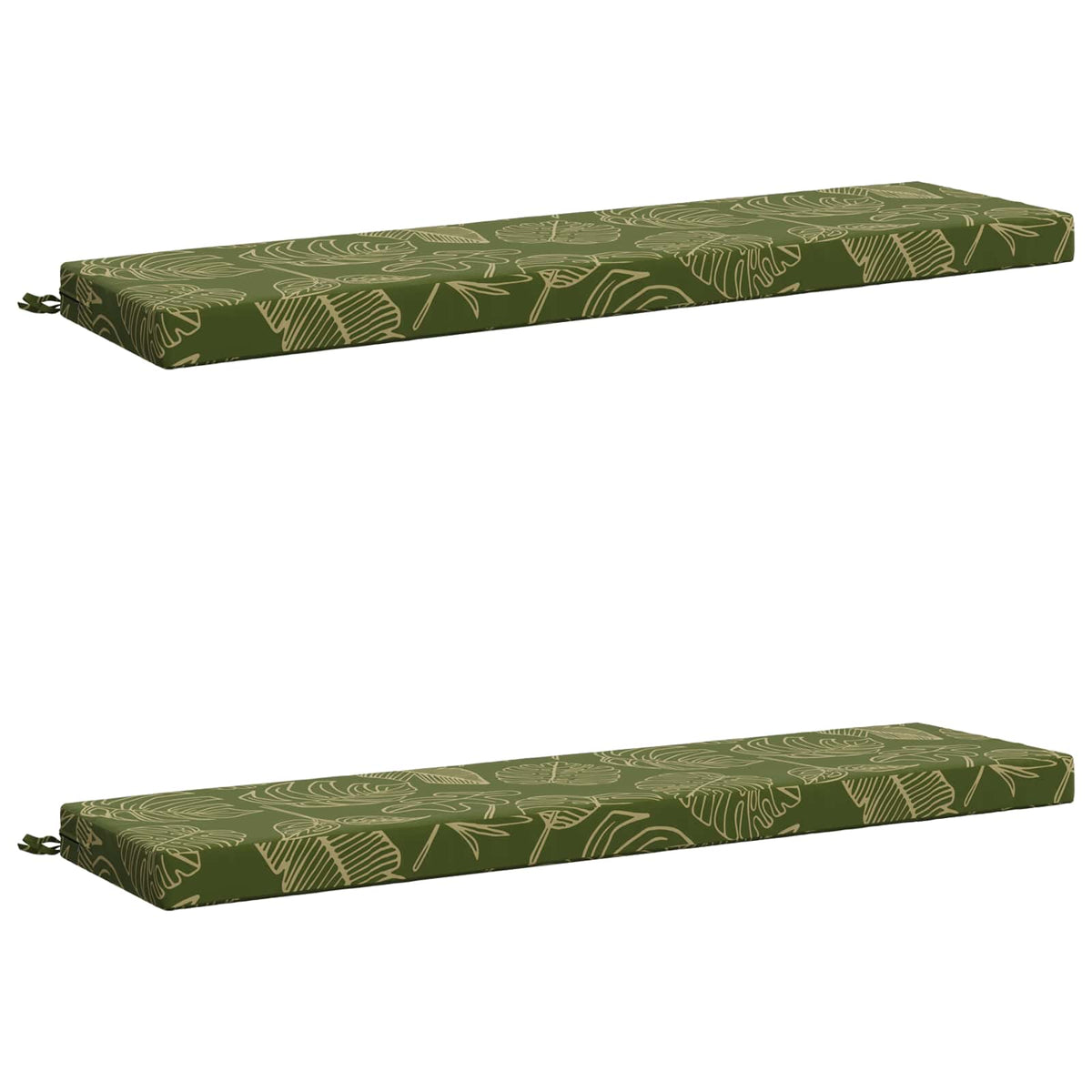 Bench Cushions SOEST 2 pcs 100% Polyester Leaf Design