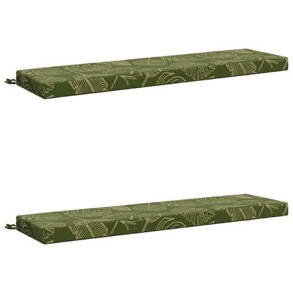 Bench Cushions SOEST 2 pcs 100% Polyester Leaf Design
