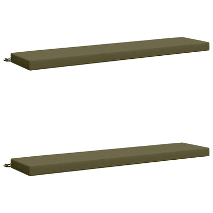Bench Cushions SOEST 2 pcs 100% Polyester Olive Green
